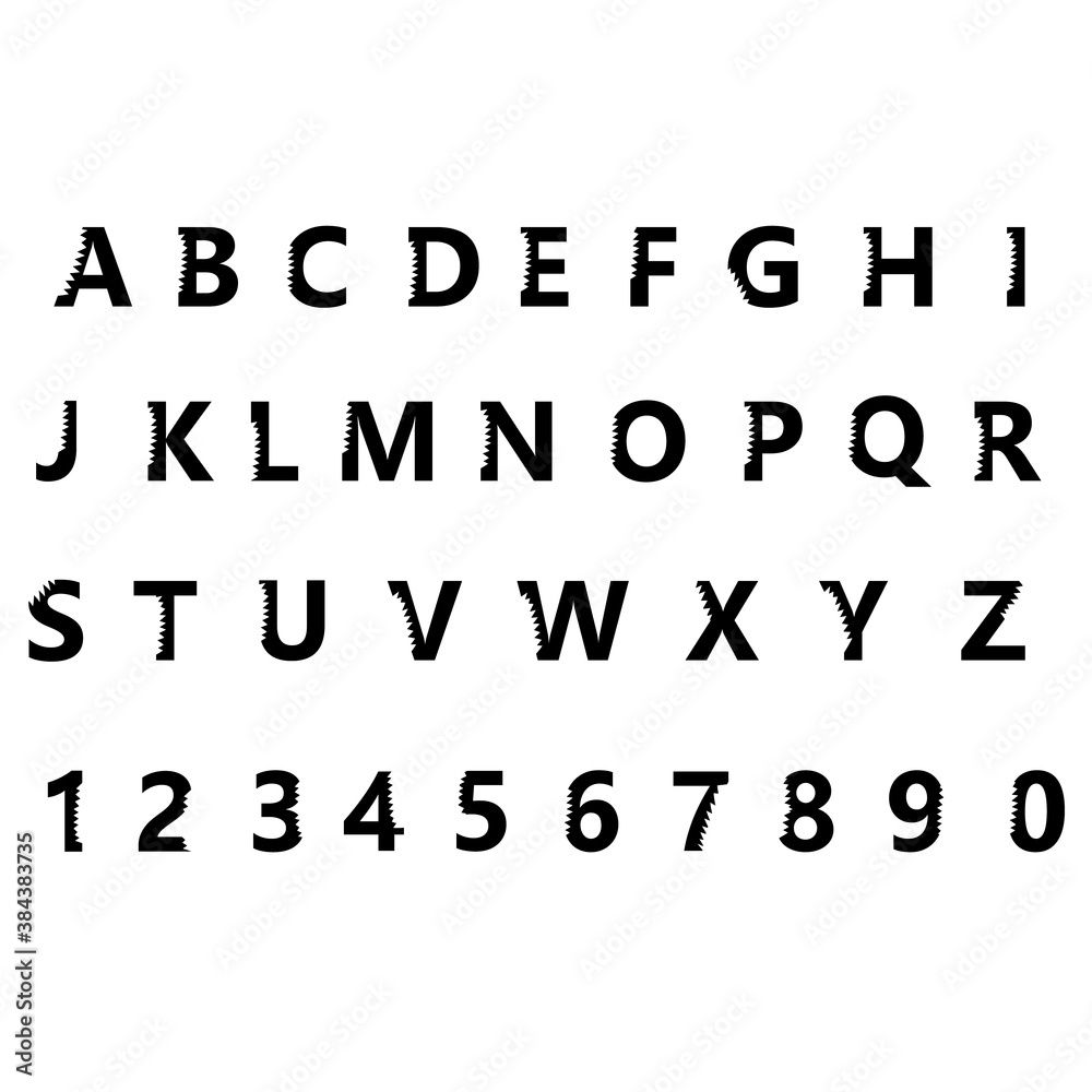 shark alphabet on white background. shark bite letters. flat style. shark alphabet on white background. shark bite letters. flat style.