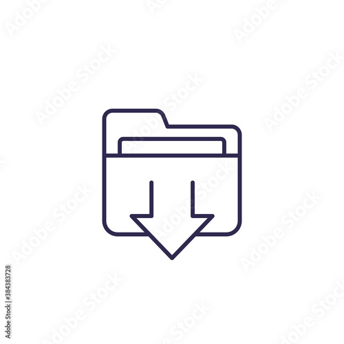 download folder line icon on white
