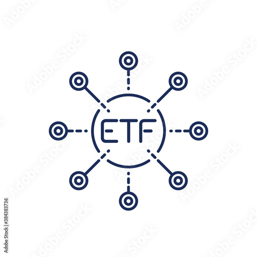 ETF line icon, exchange traded funds