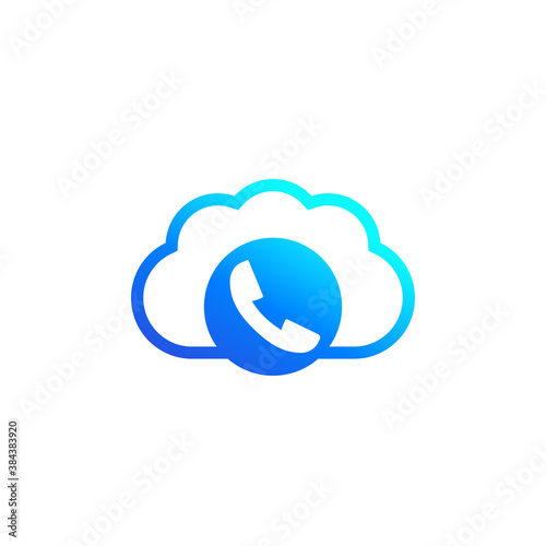 Voip telephony icon, vector logo