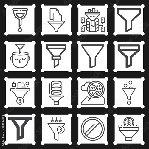 16 pack of separate out  lineal web icons set