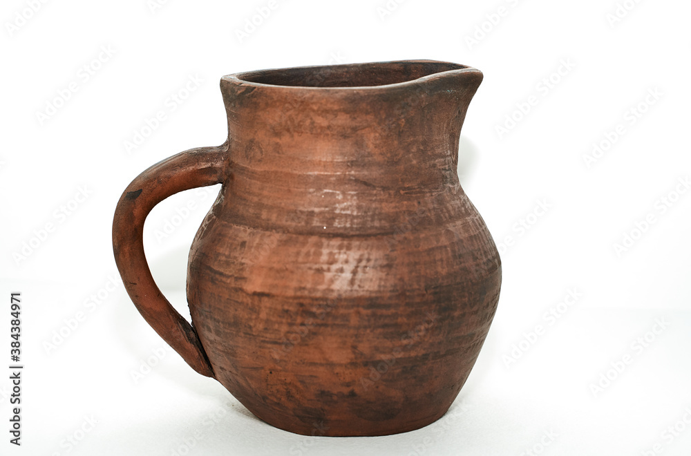 ceramic vase Krynka isolated on a white background