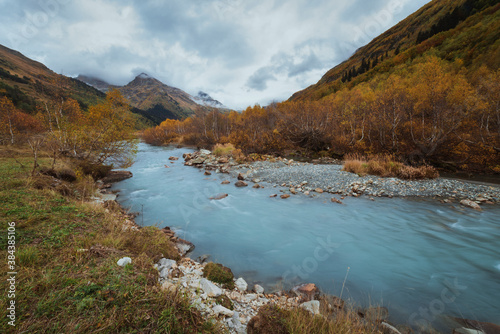 mountain river in autumn 