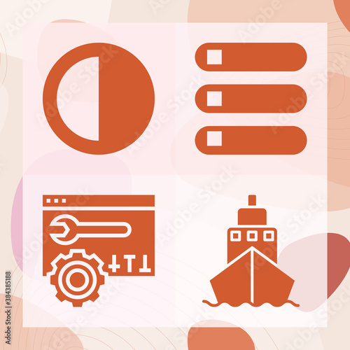 Simple set of parameters related filled icons