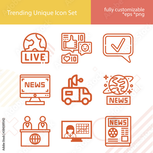 Simple set of good word related lineal icons.
