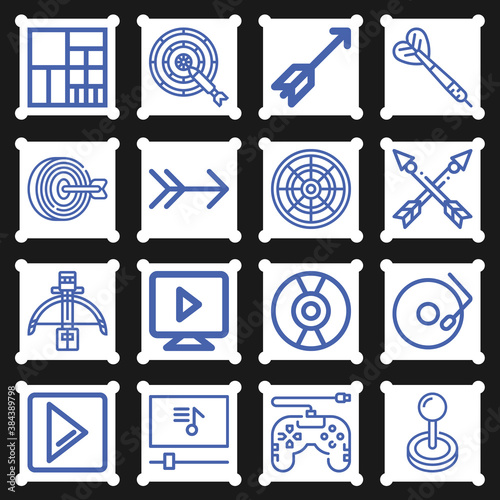 16 pack of soccer players  lineal web icons set