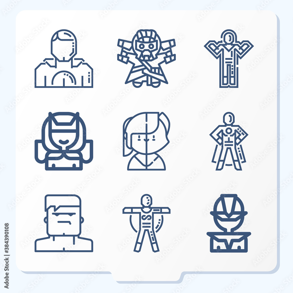 Simple set of 9 icons related to tactical Simple set of 9 icons related to tactical