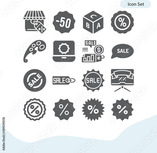 Simple set of sold related filled icons.