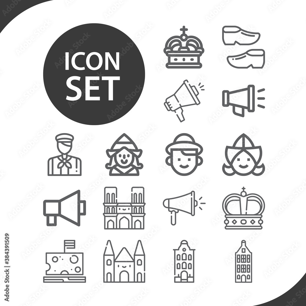Simple set of netherlands related lineal icons. Simple set of netherlands related lineal icons.