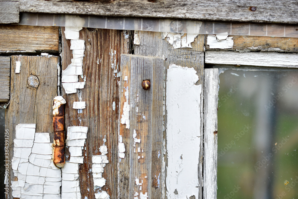 Old window frames and rotten arms and hinges