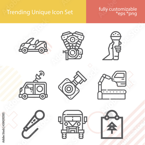 Simple set of carol related lineal icons.