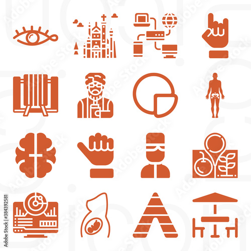 Tableau sur toile 16 pack of prussia  filled web icons set