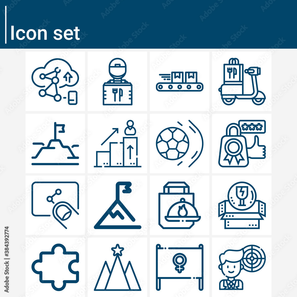 Simple set of effort related lineal icons. Simple set of effort related lineal icons.
