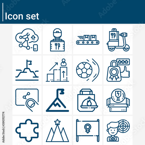 Simple set of effort related lineal icons.