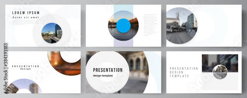 Vector layout of the presentation slides design business templates, multipurpose template for presentation brochure, cover. Background template with rounds, circles for IT, technology. Minimal style.