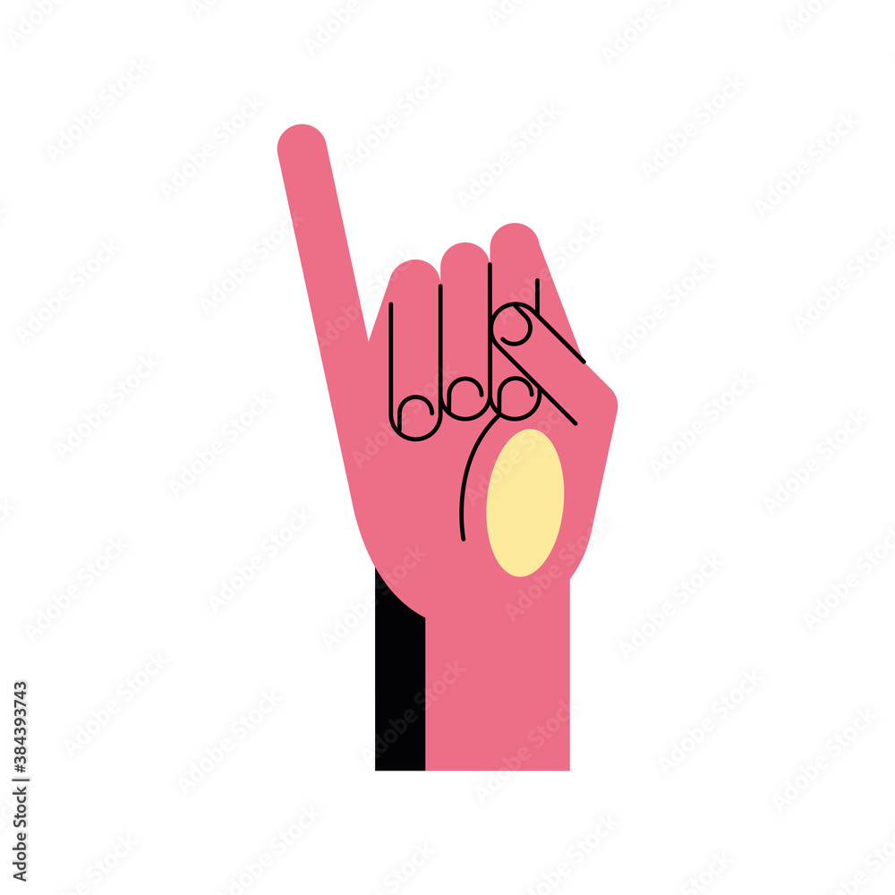 hand sign language i line and fill style icon vector design hand sign language i line and fill style icon vector design