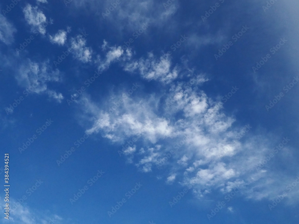 White clouds in the blue sky