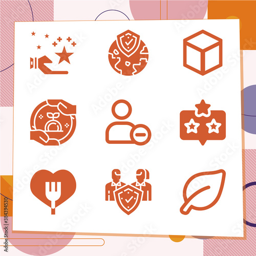 Simple set of 9 icons related to guidelines