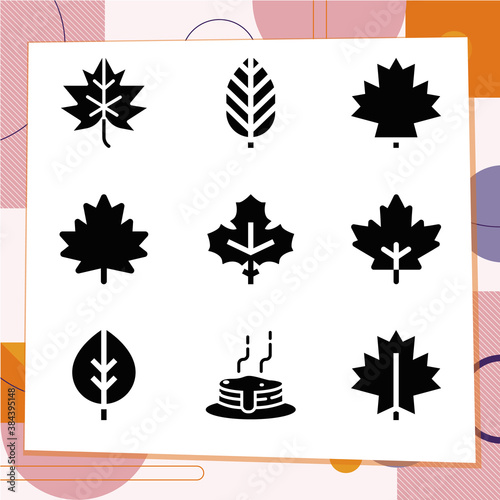 Simple set of 9 icons related to perhaps
