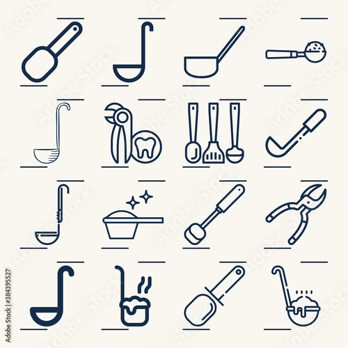 Simple set of attend to related lineal icons.