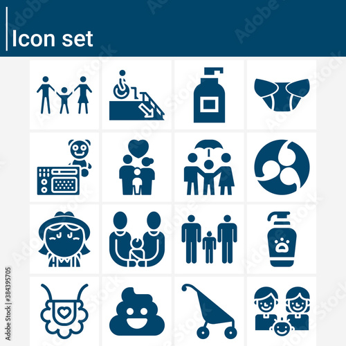 Simple set of kin related filled icons.