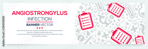 Creative (Angiostrongylus) disease Banner Word with Icons ,Vector illustration.	
