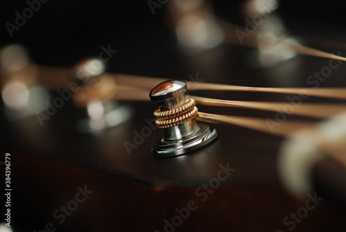Close up in acoustic guitar