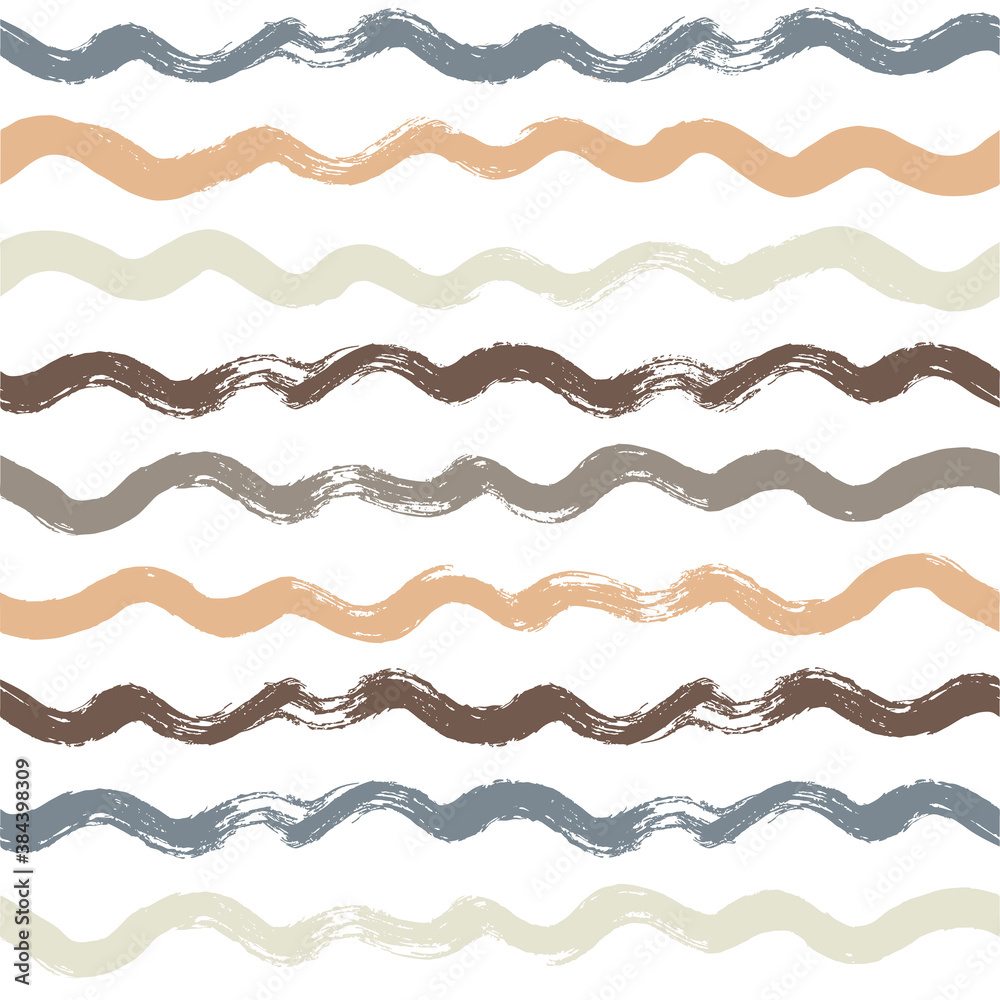 Wave stripes pattern, grunge sea stripe seamless background, brown and grey hand drawn brush strokes. vector grungy stripes, paintbrush line backdrop Wave stripes pattern, grunge sea stripe seamless background, brown and grey hand drawn brush strokes. vector grungy stripes, paintbrush line backdrop