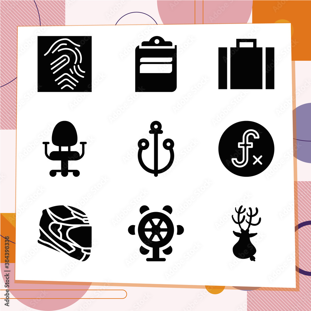 Obraz premium Simple set of 9 icons related to hat