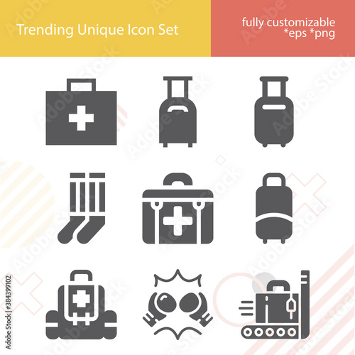 Simple set of socks related filled icons.