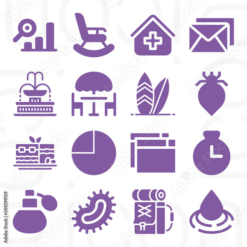 16 pack of underlying  filled web icons set