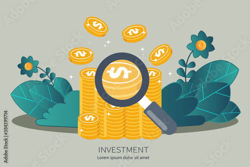 Investments. Recipe for success business background. Flat vector illustration