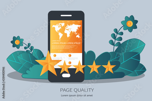 Rating on customer service. Website rating. Flat vector illustration