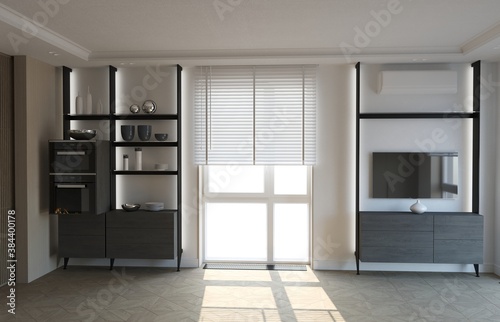 kitchen  interior visualization  3D illustration