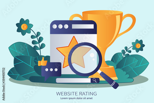 Rating on customer service. Website rating. Flat vector illustration