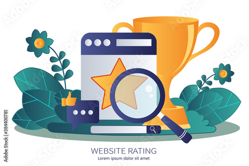 Rating on customer service. Website rating. Flat vector illustration