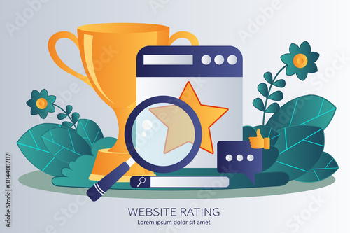 Rating on customer service. Website rating. Flat vector illustration
