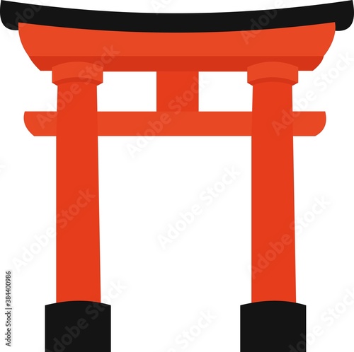 Vector emoticon illustration of a classic Chinese entrance