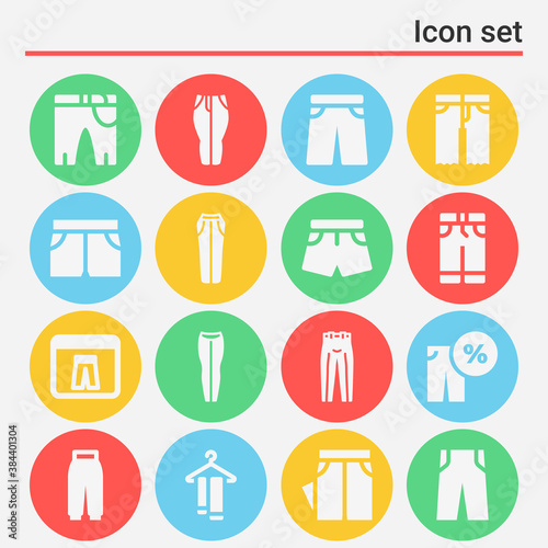16 pack of lap covering filled web icons set