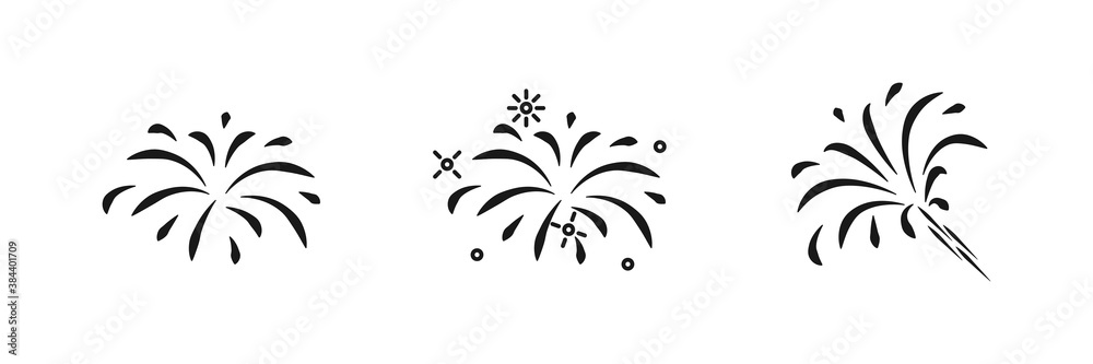 Firework vector linear doodle style icon set, fireworks symbol collection celebration explosion Firework vector linear doodle style icon set, fireworks symbol collection celebration explosion