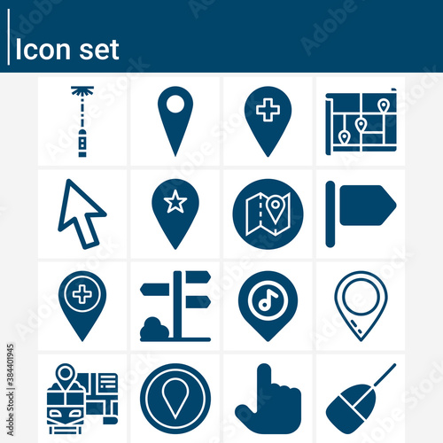 Simple set of gun dog related filled icons.