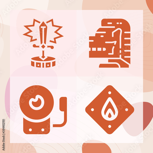 Simple set of dangerous related filled icons