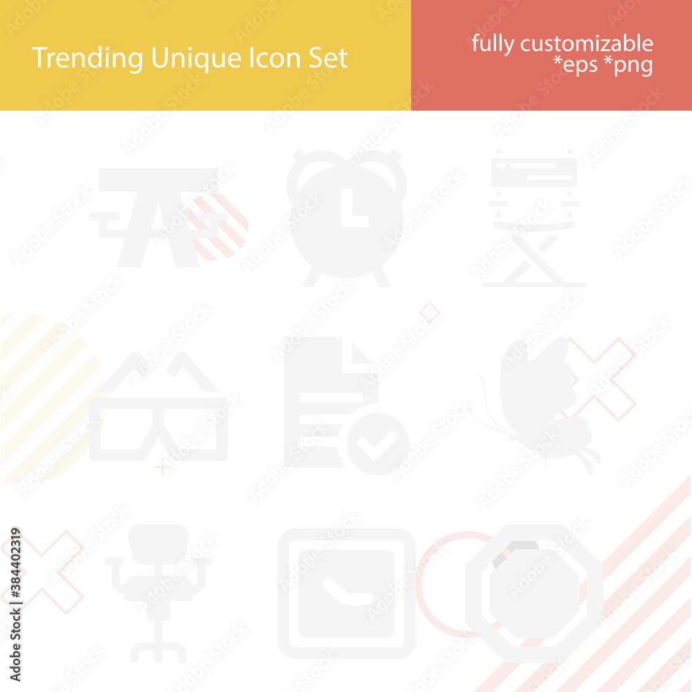 Fototapeta premium Simple set of single related filled icons.