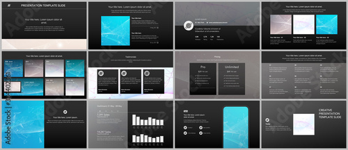 Vector templates for website design, presentations, portfolio. Templates for presentation slides, flyer, leaflet, brochure cover, report. Wave flow background for science or medical concept design.