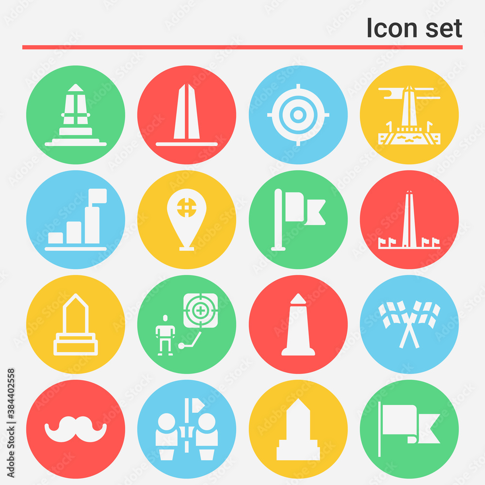 16 pack of intention  filled web icons set