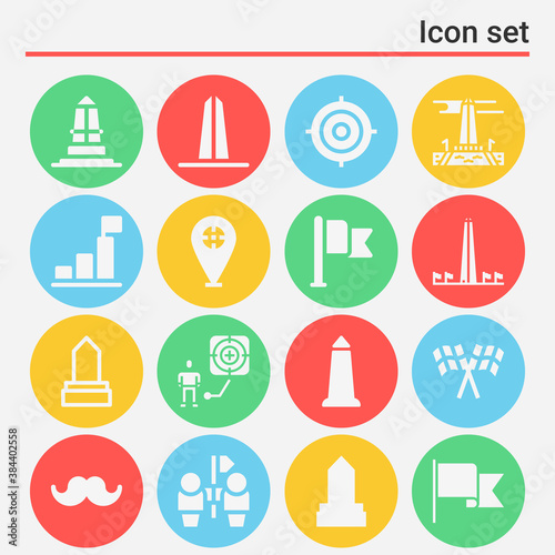 16 pack of intention filled web icons set