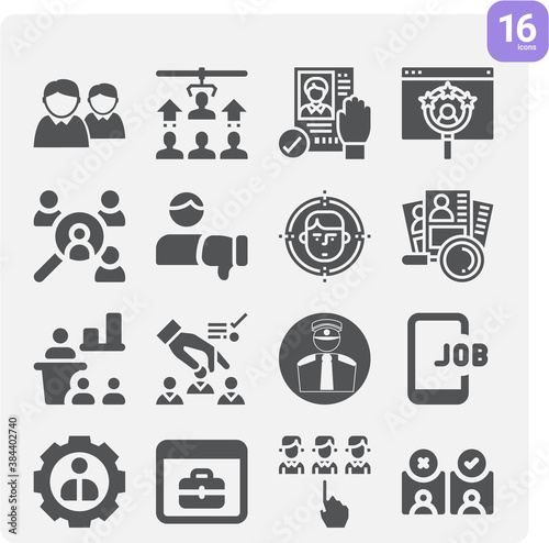 Simple set of volunteers related filled icons.