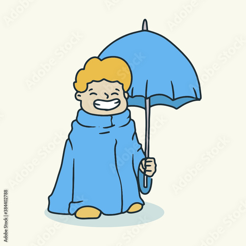 Kids playing when a rainy day