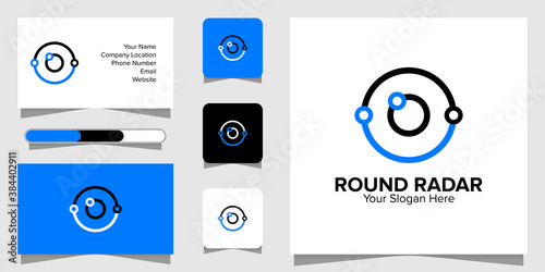 Illustration Vector Graphic of Round Radar logo and business card