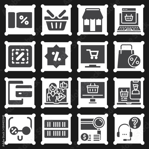 16 pack of bubble speech  filled web icons set